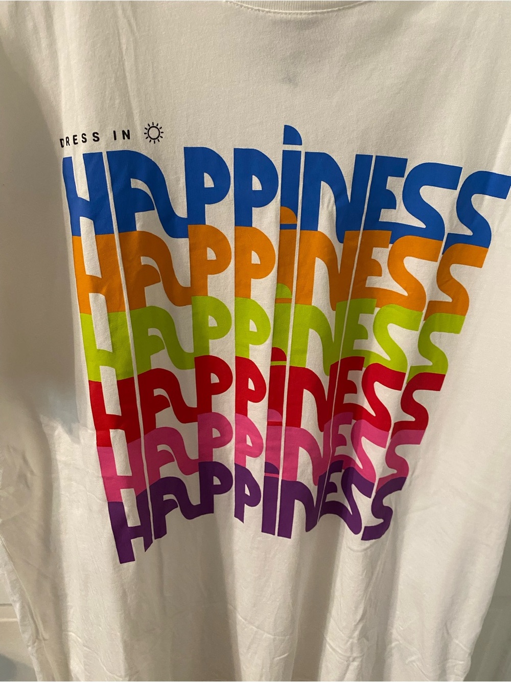 NWOT FARM Rio Off White Dress in Happiness Relaxed Tee Shirt - Picture 5 of 11